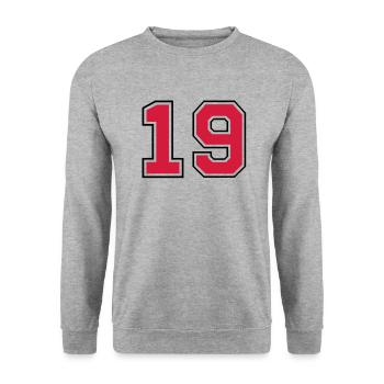 19__f2 - Unisex Pullover - Weißgrau meliert - Vorne - Alina (178cm) & Michal (187cm)