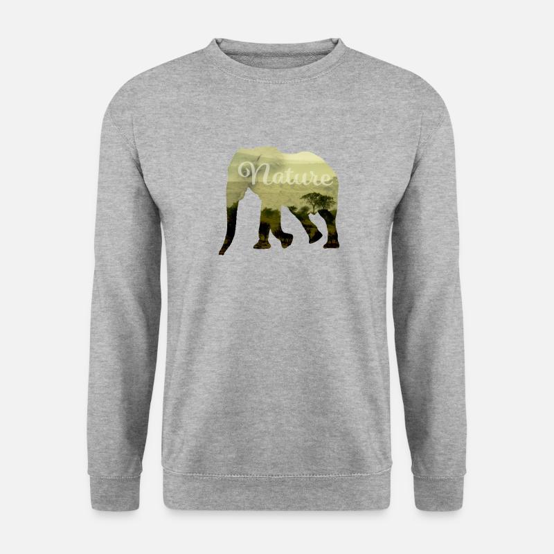 Elephant Nature - Unisex Pullover - Weißgrau meliert