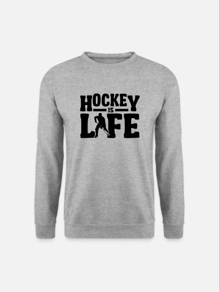 Hockey is Life - Unisex Pullover - Weißgrau meliert
