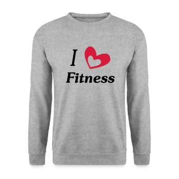 i love fitness - Unisex Sweatshirt - salt & pepper - Front - Alina (178cm) & Michal (187cm)