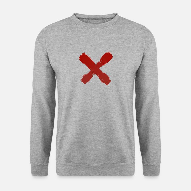 Kreuz - Unisex Pullover - Weißgrau meliert