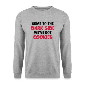 Come to the dark side-we've got cookies - Sweat-shirt Unisexe - gris chiné - Devant - Alina (178cm) & Michal (187cm)