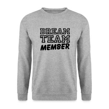 Dream Team Member - Sweat-shirt Unisexe - gris chiné - Devant - Alina (178cm) & Michal (187cm)