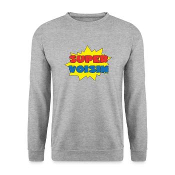 Super voisin - Sweat-shirt Unisexe - gris chiné - Devant - Alina (178cm) & Michal (187cm)