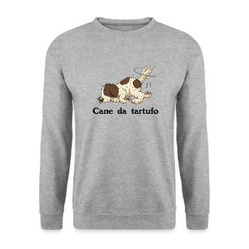 Trueffelpino1 1 - Unisex Pullover - Weißgrau meliert - Vorne - Alina (178cm) & Michal (187cm)
