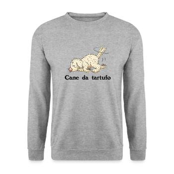 Trueffelpino1 3 - Unisex Pullover - Weißgrau meliert - Vorne - Alina (178cm) & Michal (187cm)