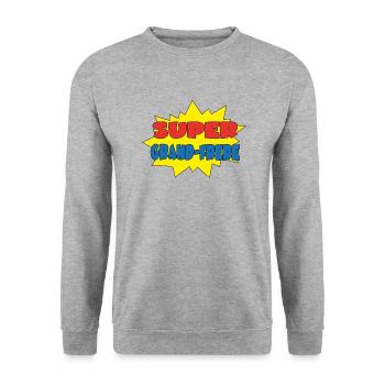 SUPER GRAND FRERE - Sweat-shirt Unisexe - gris chiné - Devant - Alina (178cm) & Michal (187cm)