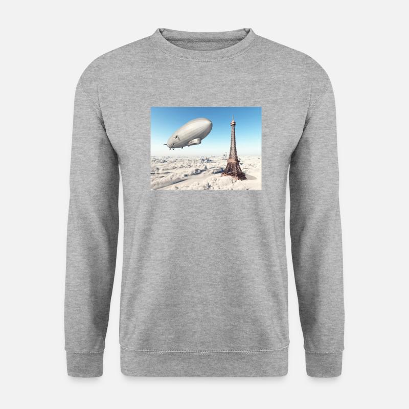 Zeppelin over the Eiffel Tower - Unisex Sweatshirt - salt & pepper