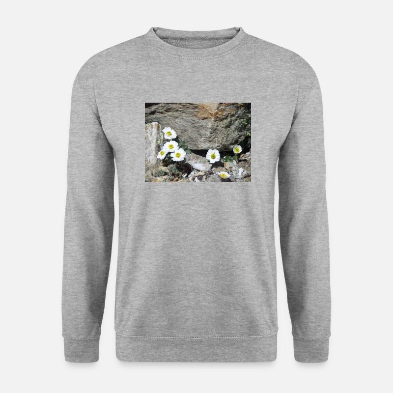 Alpenblumen - Unisex Pullover - Weißgrau meliert
