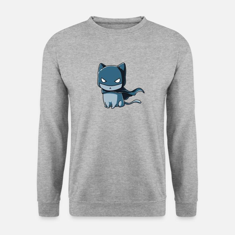 DS Comics Batmann schwarze Katze - Unisex Pullover - Weißgrau meliert