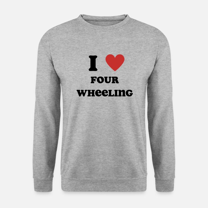Ich liebe Vierräder - Unisex Pullover - Weißgrau meliert
