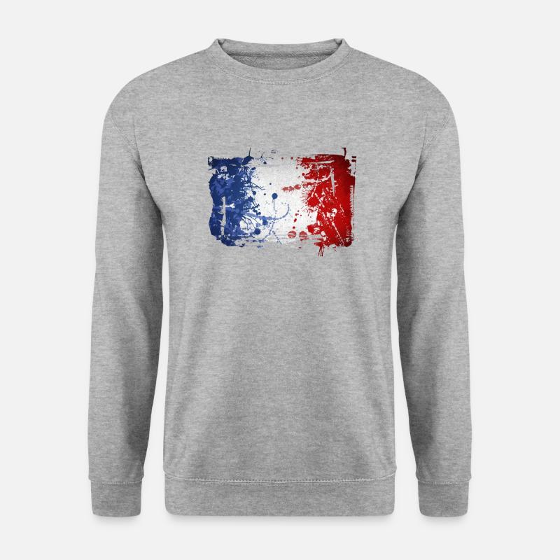 Frankreich - Unisex Pullover - Weißgrau meliert