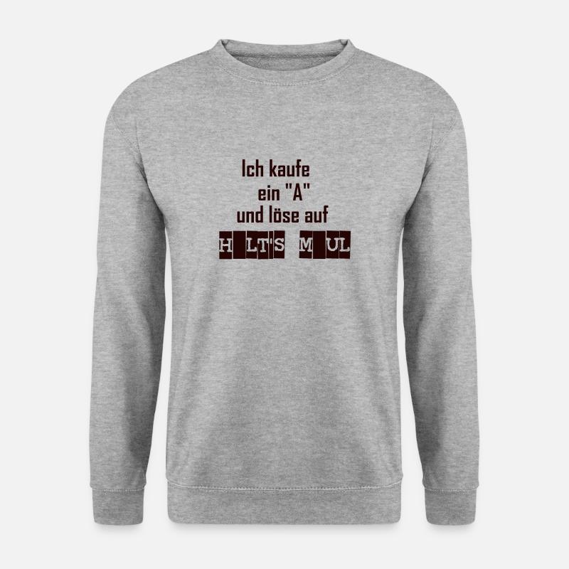 Halts maul - Unisex Pullover - Weißgrau meliert
