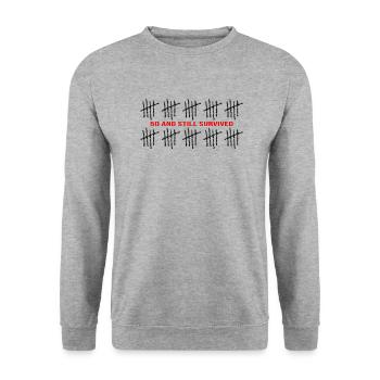 50 years birthday fifty fuffy 50th anniversary 50 - Unisex Sweatshirt - salt & pepper - Front - Alina (178cm) & Michal (187cm)