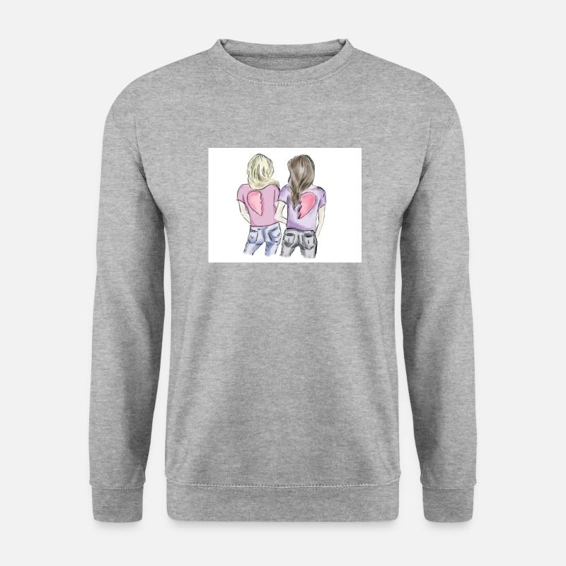 Freundinnen - Unisex Pullover - Weißgrau meliert