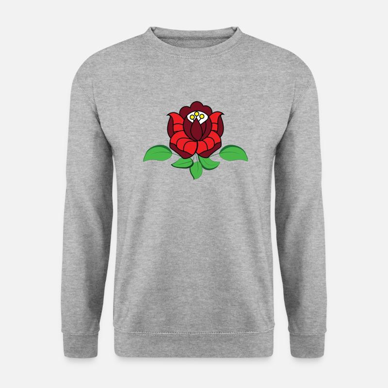 Ungarische Rose - Unisex Pullover - Weißgrau meliert