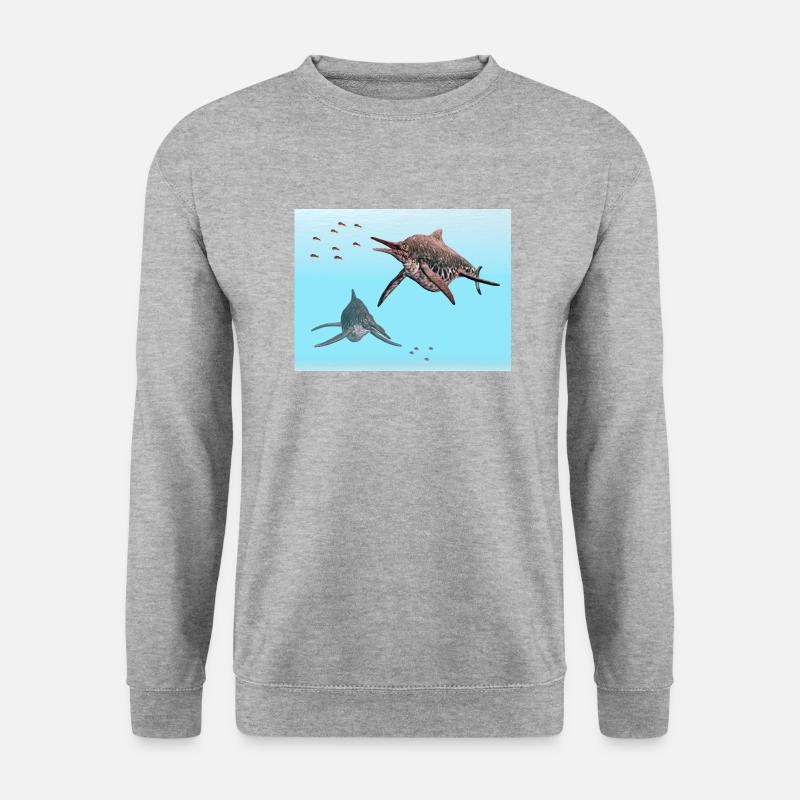 Ichthyosaurier Shonisaurus - Unisex Pullover - Weißgrau meliert
