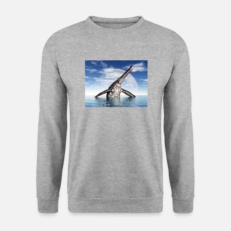 Ichthyosaurier Shonisaurus - Unisex Pullover - Weißgrau meliert