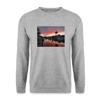 Empuriabrava Kanal - Unisex Pullover - Weißgrau meliert - Vorne - Alina (178cm) & Michal (187cm)