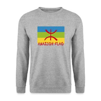 Drapeau Amazigh - drapeau berbère - Sweat-shirt Unisexe - gris chiné - Devant - Alina (178cm) & Michal (187cm)
