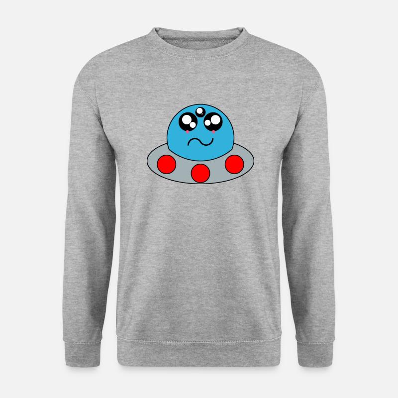 Kawaii - UFO - Unisex Pullover - Weißgrau meliert