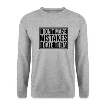 Date Mistakes Quote Logo - Unisex Sweatshirt - salt & pepper - Front - Alina (178cm) & Michal (187cm)