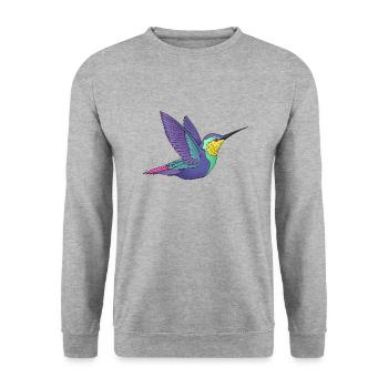 Kolibri - Unisex Pullover - Weißgrau meliert - Vorne - Alina (178cm) & Michal (187cm)