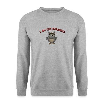 Tribas die kleine Fledermaus (I am the Darkness) - Unisex Pullover - Weißgrau meliert - Vorne - Alina (178cm) & Michal (187cm)
