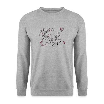 Süß - Unisex Pullover - Weißgrau meliert - Vorne - Alina (178cm) & Michal (187cm)