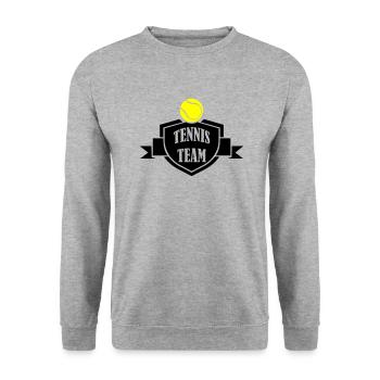 Tennis Team - Unisex Pullover - Weißgrau meliert - Vorne - Alina (178cm) & Michal (187cm)