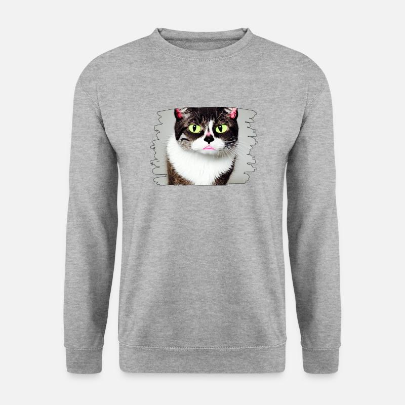 Cracy cat5 - Unisex Pullover - Weißgrau meliert
