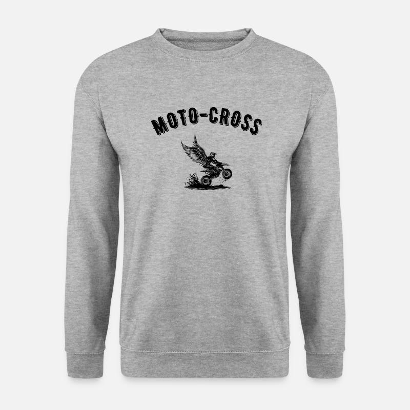 Motocross - Unisex Pullover - Weißgrau meliert
