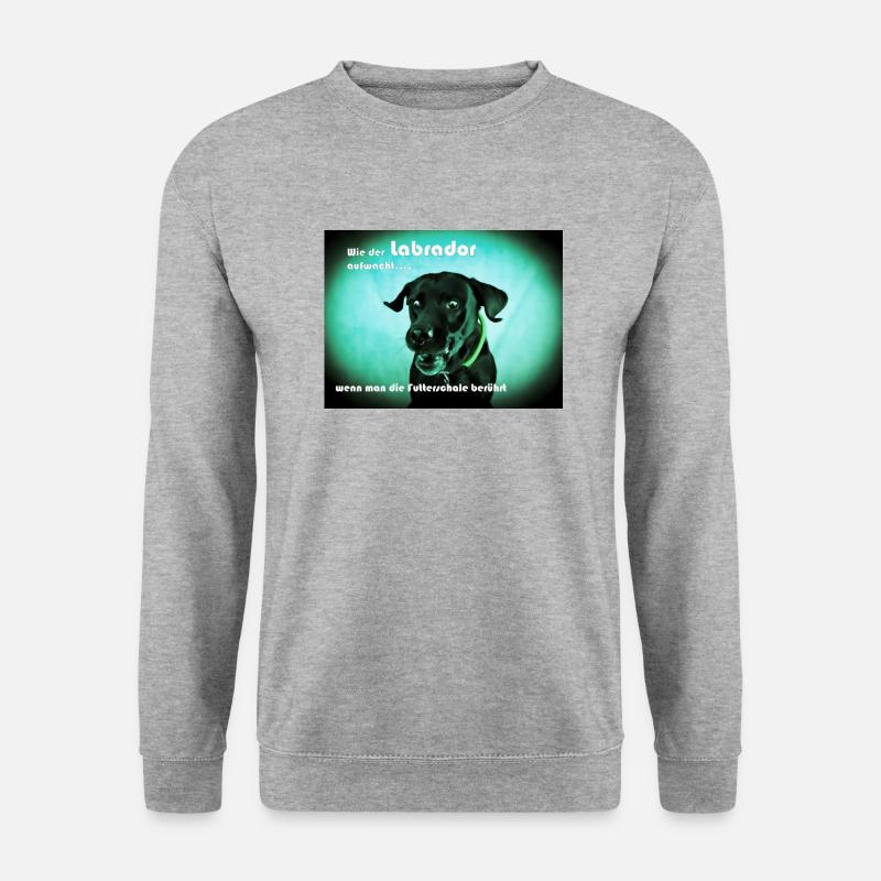 Hungriger Labrador - Unisex Pullover - Weißgrau meliert
