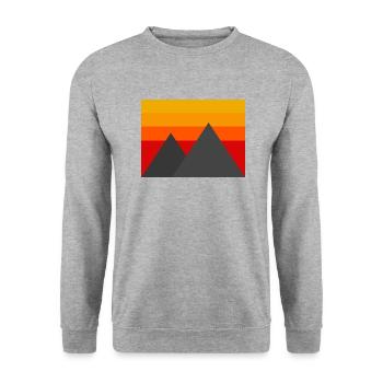 Minimalistic Mountains - Unisex Sweatshirt - salt & pepper - Front - Alina (178cm) & Michal (187cm)