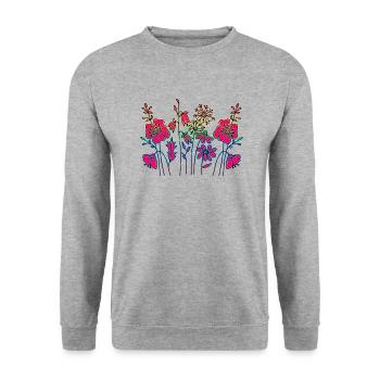 Fleur - Sweat-shirt Unisexe - gris chiné - Devant - Alina (178cm) & Michal (187cm)