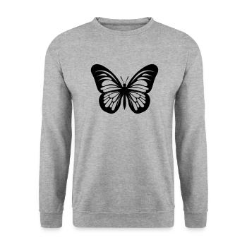 Papillon - Sweat-shirt Unisexe - gris chiné - Devant - Alina (178cm) & Michal (187cm)