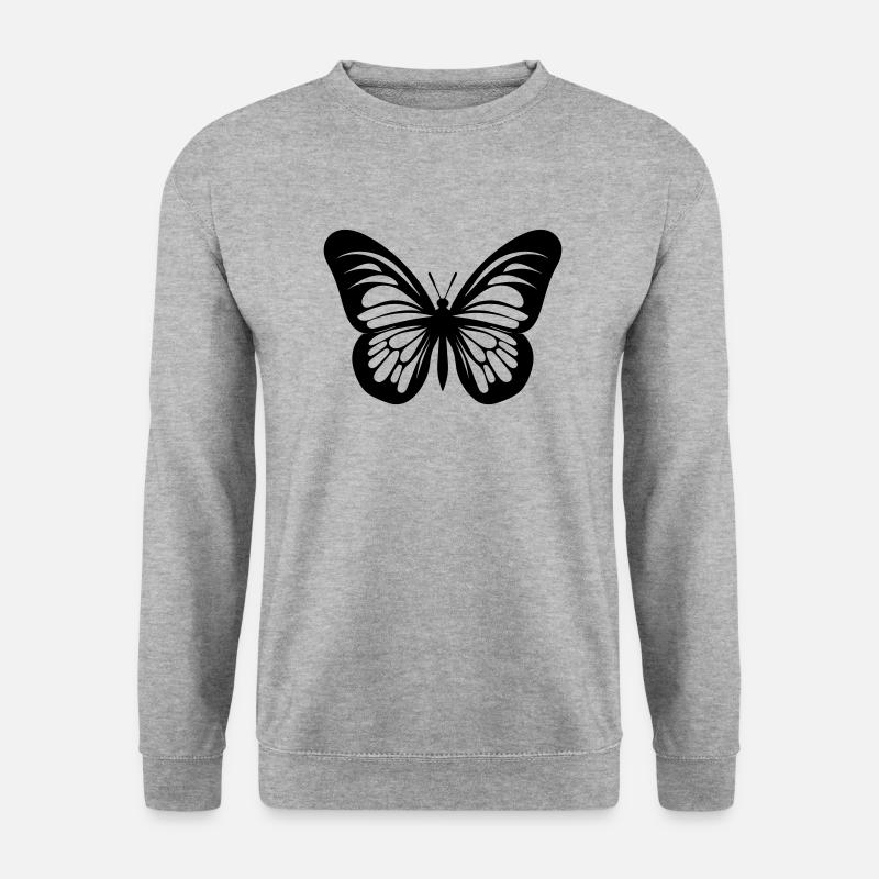 Schmetterling - Unisex Pullover - Weißgrau meliert