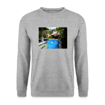 Private Pool Villa in Bali - Unisex Sweatshirt - salt & pepper - Front - Alina (178cm) & Michal (187cm)