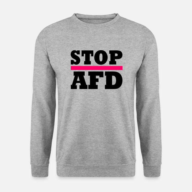 Stop afd - Unisex Pullover - Weißgrau meliert