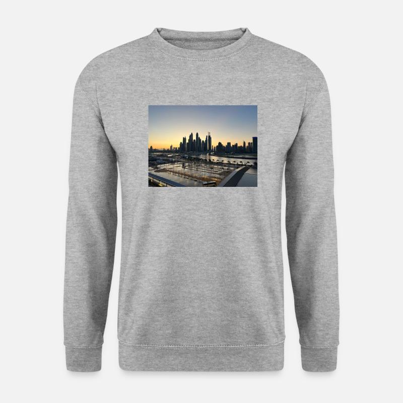 Dubai Hafen - Unisex Pullover - Weißgrau meliert