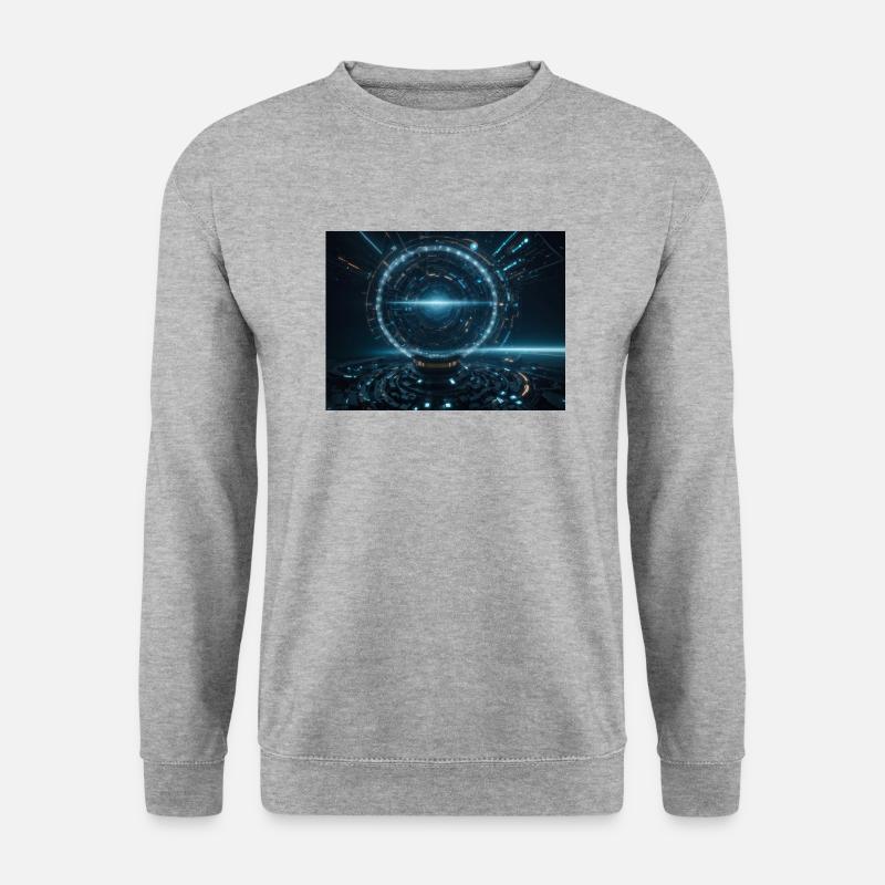 Synthese der Technologie-Zukunft - Unisex Pullover - Weißgrau meliert