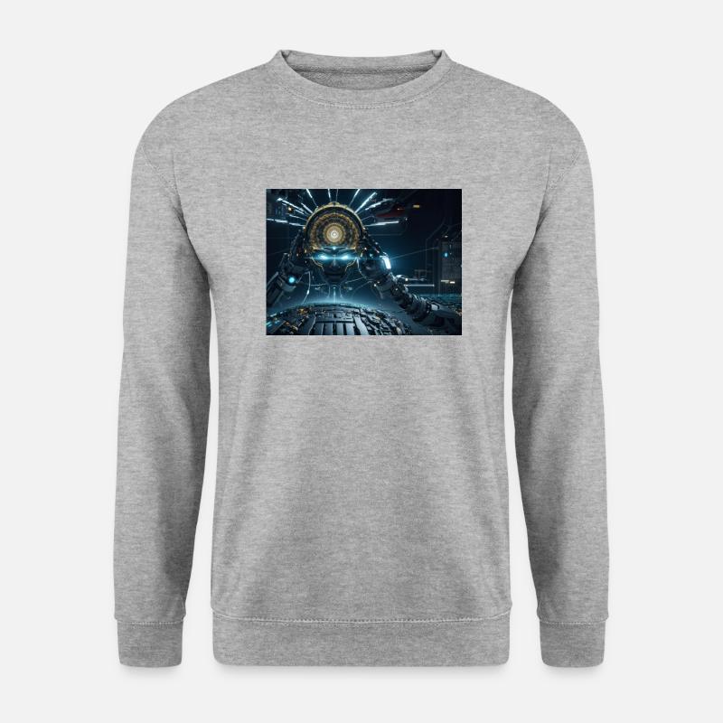 Synthese der Technologie-Zukunft - Unisex Pullover - Weißgrau meliert
