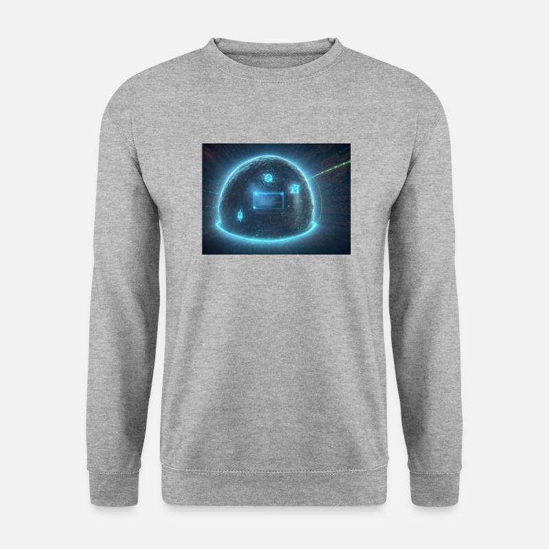 Synthese der Technologie-Zukunft - Unisex Pullover - Weißgrau meliert