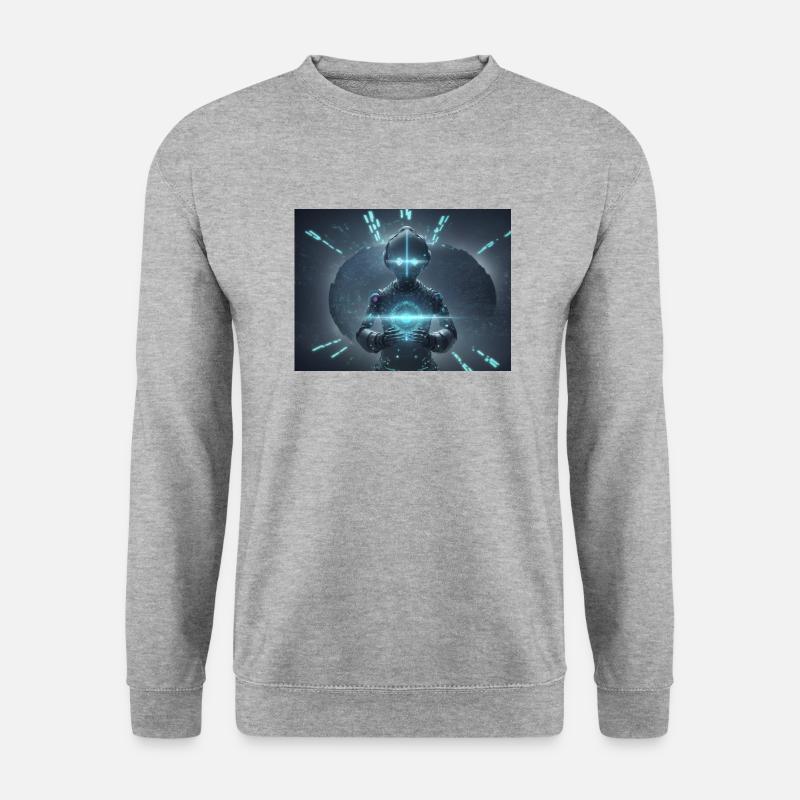 Synthese der Technologie-Zukunft - Unisex Pullover - Weißgrau meliert