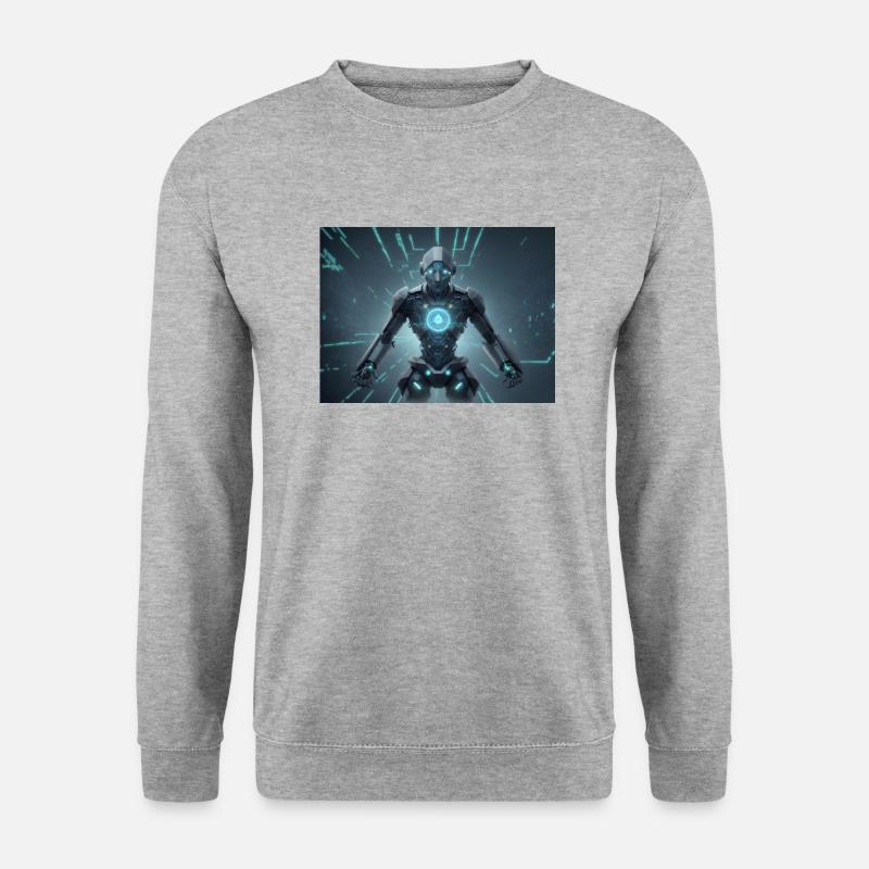 Synthese der Technologie-Zukunft - Unisex Pullover - Weißgrau meliert