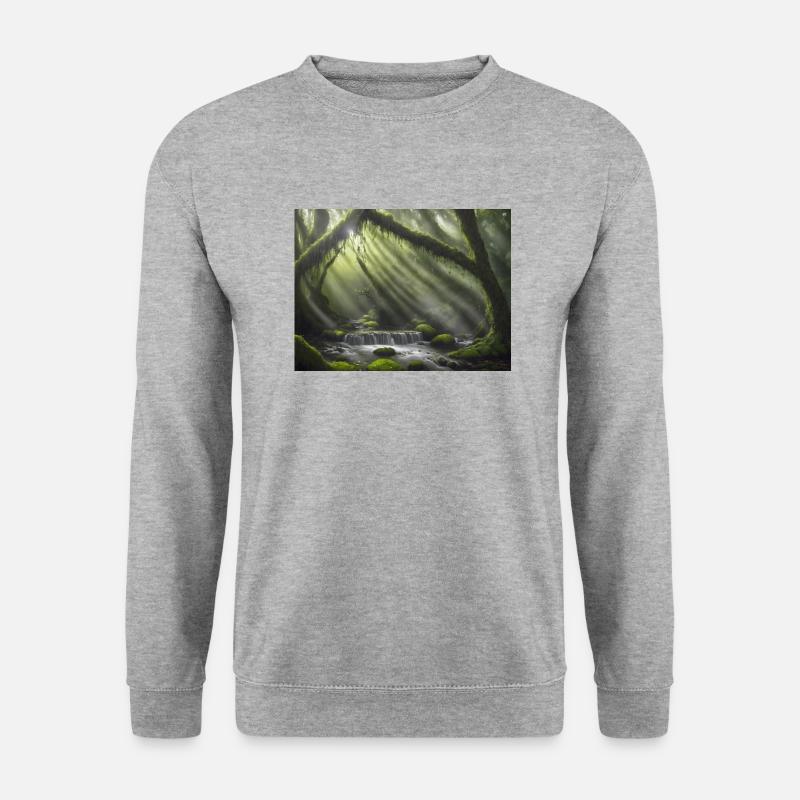 Märchenhafter Ort - Unisex Pullover - Weißgrau meliert