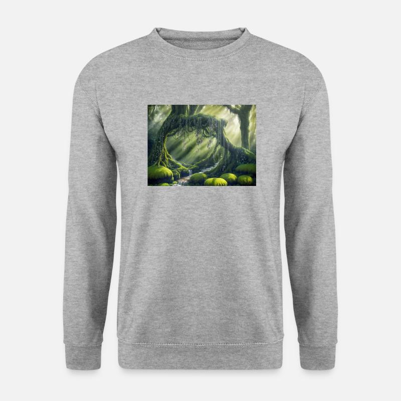 Wald der Magie - Unisex Pullover - Weißgrau meliert