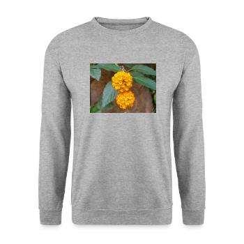 Lantana auch spanische Flagge Wandelröschen Lantana - Unisex Pullover - Weißgrau meliert - Vorne - Alina (178cm) & Michal (187cm)