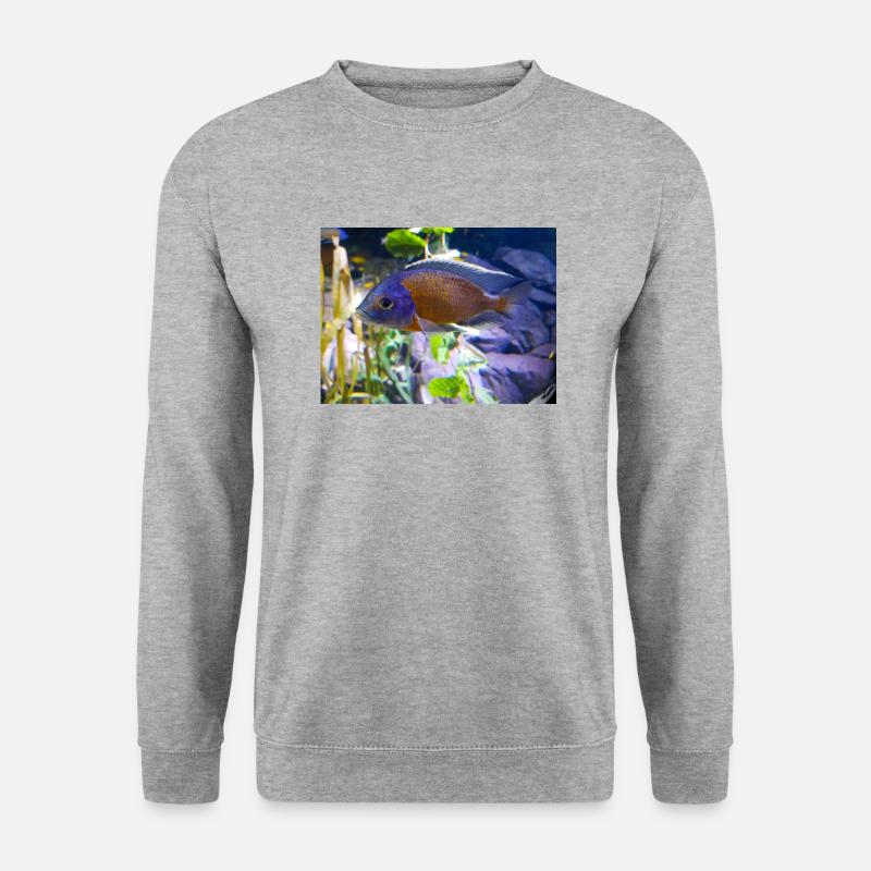 Copadichromis borleyi Buntbarsch - Unisex Pullover - Weißgrau meliert