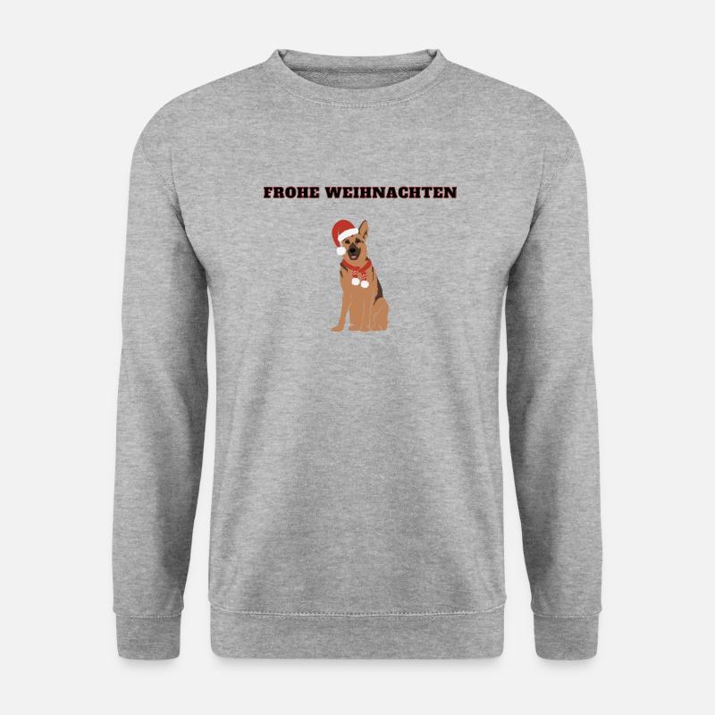Frohe Weihnachten GSD - Unisex Pullover - Weißgrau meliert